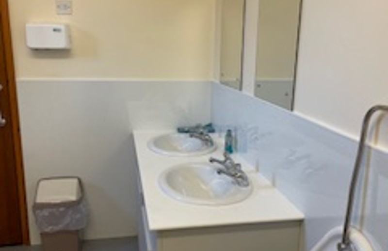 mens bathroom at Hartington village hall